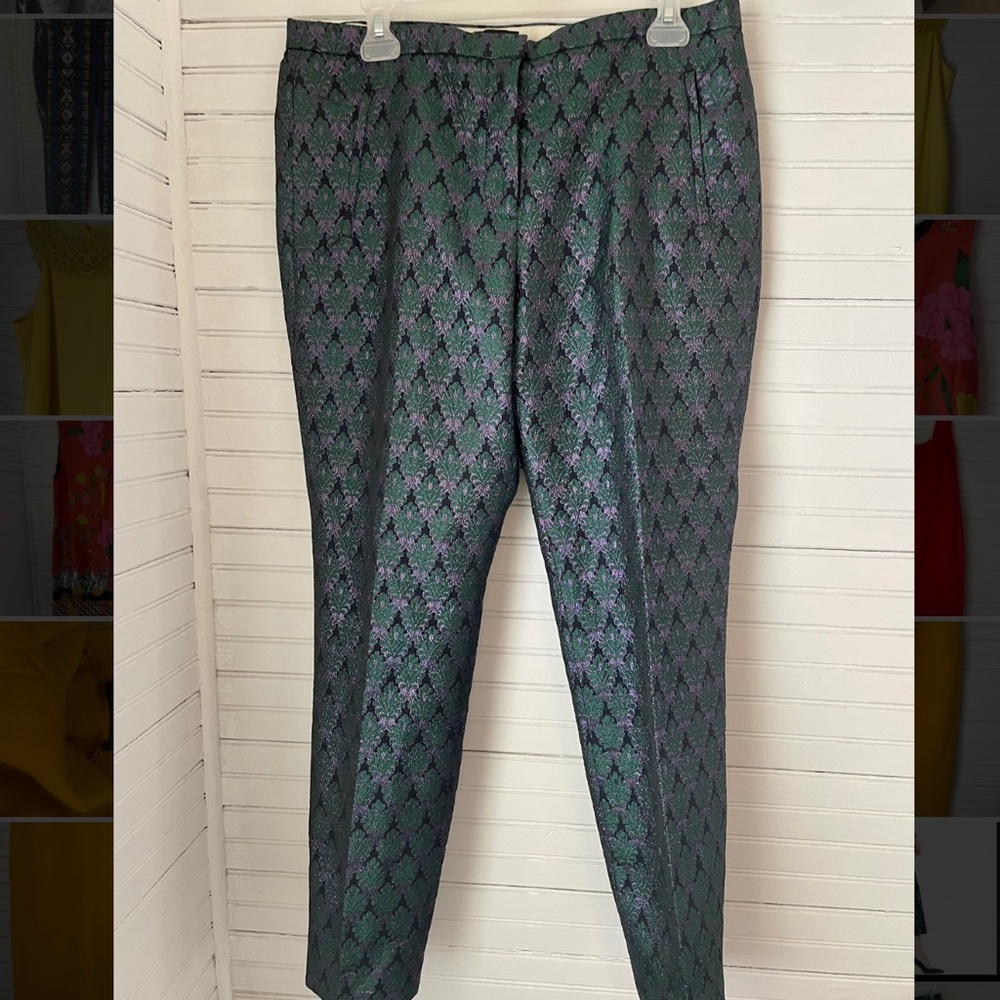 J. Crew Metallic Jacquard Pants